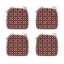 16x17&quot; All-Weather Red Geometric Outdoor Seat Pads Chair Cushions, Pack ... - $59.39