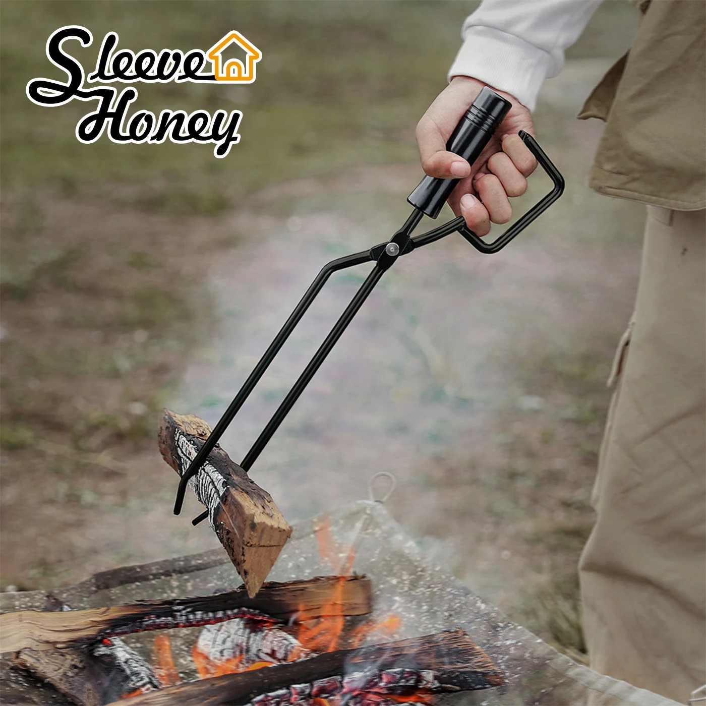 Firep Tongs Heavy-Duty BBQ  Clip Indoor Campfire Long Tong Log  Accessory Outdoo - £243.77 GBP