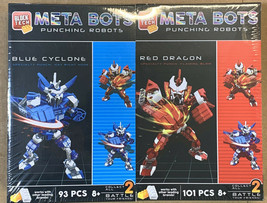 Block Tech Meta Bots Punching Robots 2-in-1 Battle Kit Blue Cyclone Red Dragon - £27.09 GBP