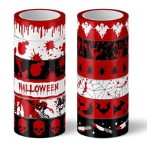 12 Rolls Halloween Washi Tapes Bloody Design Decorative Tapes Spooky Bloodstain  - £15.92 GBP