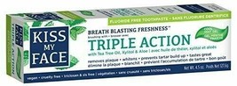 Kiss My Face Triple Action Gel Toothpaste, Fluoride Free Toothpaste, 4.5 Ounce - £8.04 GBP