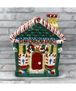 Christmas Gingerbread House Cookie Jar Canister 9 Inches Vintage - £23.64 GBP
