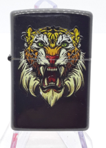 Sabertoothed Tiger Tattoo Design  Zippo Lighter  - Dark Grey Gloss Finish - £23.94 GBP