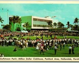 Gulfstream Park Million Dollar Clubhouse Hallandale FL UNP Chrome Postca... - $2.92