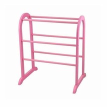 Girls Pink Wooden Quilt Rack Blanket Bedspread Stand Storage Vintage Display - £142.87 GBP