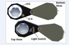 Gem jewel Loupe! 10x21mm UV/LED Triplet Illuminated Loupe-Dual Light (wh... - $20.36