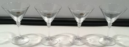 New Set of 4 Bohemia Crystal Made in Czech Republic Long Stem Martini Glasses - £47.27 GBP
