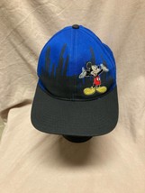 Vintage Mickey Mouse Unlimited Hong Kong Hat Cap Black &amp; Blue Adjustable - £19.83 GBP