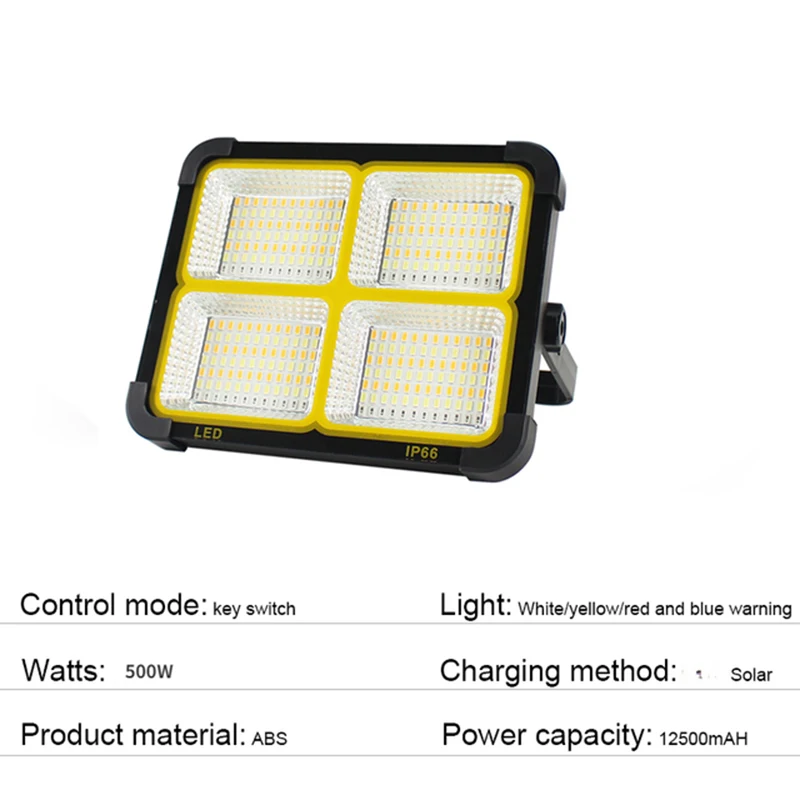 500W 1000W Solar LED Work 4Model USB Rechargeable Battery Outdoor Waterproof USB - £81.35 GBP