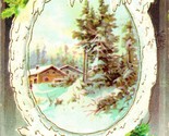 Vtg Postcard Christmas Greetings Winter Snow Country Scene John Winsch E... - $7.87