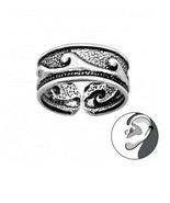 Ocean wave sterling silver ear cuff - $13.86