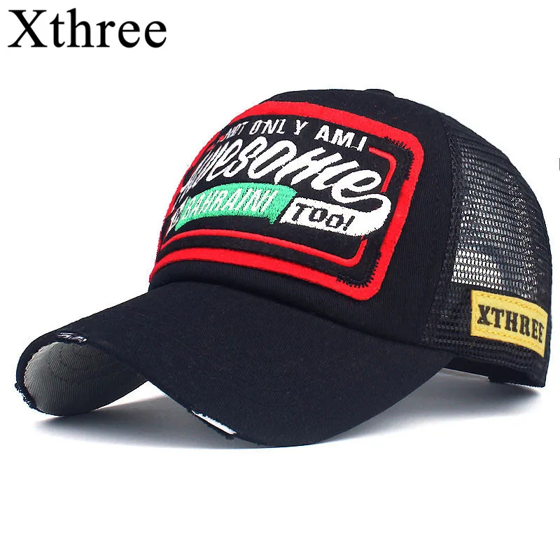 Xthree Summer Baseball Cap Embroidery Mesh Cap Hats For Men Women Snapback - £17.63 GBP