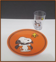 NEW Pottery Barn Kids Snoopy Vampire Halloween Plate and Tumbler - £26.43 GBP