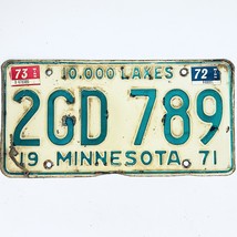 1973 United States Minnesota Lakes Passenger License Plate 2GD 789 - $19.07 CAD