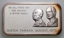 Nixon - Tanaka 1973 Par Colonial Excellent État 1 ML Argent Art Barre - £59.79 GBP