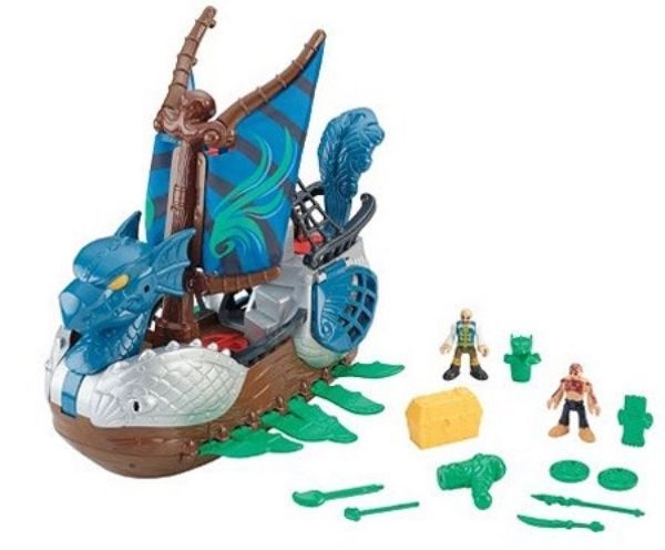 IMAGINEXT FISHER-PRICE  SERPENT PIRATE SHIP & FIGURES NEW IN THE BOX - $78.20