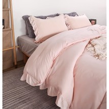 Pink Comforter Set Queen Comforter Set 3Pcs(1 Ruffled Blush Comforter Set And 2  - £52.19 GBP