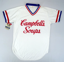Vintage 80s Wilson CAMPBELL&#39;S SOUP Baseball Jersey Sz L USA Made Graphic... - $56.95