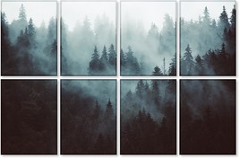 8-Piece Set Of Bubos Art Acoustic Panels, 48 X 32-Inch, Fog Forest. - £60.19 GBP