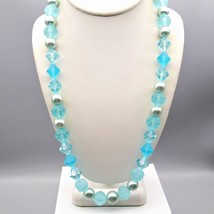 Vintage Avon Icy Pastels Aqua Necklace, Blue Lucite Beads and Pearls are a Class - £19.03 GBP
