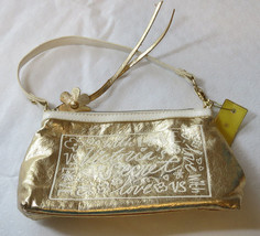 Victoria&#39;s Secret women&#39;s bag purse travel Purse Only gold white handbag... - $23.16