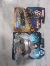Two (2) Hot Wheels Character Cars- Marvel Black Widow &amp; DC Aquaman - £15.82 GBP