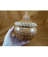 G10 ornate geometric etched Gourd button bowl with top display Charlotte... - $143.50 CAD