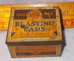 Antique Atlas Blasting Caps Tin No 6 Ca 1900 - £15.81 GBP