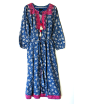 NWT J.Crew Belted Tunic Midi in Night Sky Block Print Floral Tie Waist Dress XS - £57.22 GBP