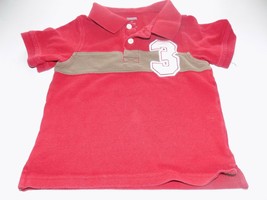 Toddler Size 2T Gymboree Red Polo Shirt Top #3 on Front GUC - £6.39 GBP