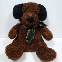 Chosun Plush Stuffed Dog Puppy Dark Brown Green Bow Tie Christmas Black 13&quot; - £27.24 GBP