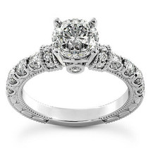 1.00 Carat Round Cut Diamond Wedding Engagement Ring 14k White Gold Finish - £75.32 GBP