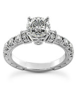 1.00 Carat Round Cut Diamond Wedding Engagement Ring 14k White Gold Finish - £75.48 GBP