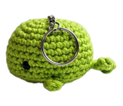 Crochet Whale Keychain (Green) - $10.00
