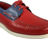 COLE HAAN MEN&#39;S CORNEL 2 EYE RED LEATHER BOAT SHOES C32581 - £78.17 GBP
