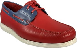 COLE HAAN MEN&#39;S CORNEL 2 EYE RED LEATHER BOAT SHOES C32581 - £67.78 GBP