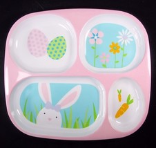 Easter melamine 4 part divided plate Bunny Easter eggs flowers carrot NEW - £5.16 GBP