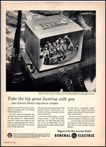 1957 General Electric TV (Television) Big Screen Portable PRINT AD BX4 - $86.70 MXN