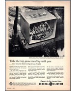 1957 General Electric TV (Television) Big Screen Portable PRINT AD BX4 - $86.70 MXN