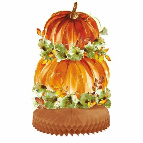 Watercolor Fall Pumpkin Centerpiece Thanksgiving - $6.52