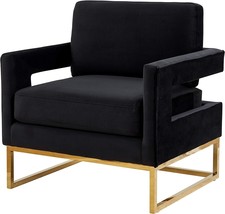 Limari Home Bruno Collection Modern Style Velvet Living Room, Black And ... - £447.37 GBP