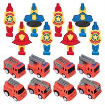 Fireman Party Fire Truck Party Favors and First Responder Blowouts for 8... - $14.36