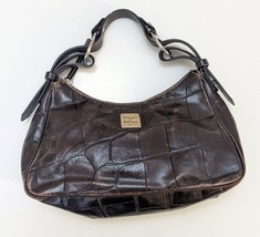 Dooney And Bourke Brown Croc Embossed Leather Handbag - £38.87 GBP