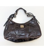 Dooney And Bourke Brown Croc Embossed Leather Handbag - £39.65 GBP