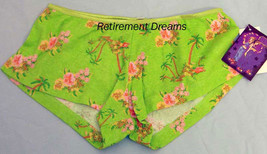 Hipster panties boyshorts sleepwear S Green Pink NEW Tropical Palm Trees Juniors - £7.11 GBP