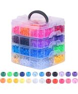 4200pcs Pony Beads Set with 24 Colors for Bracelet Hair Braiding Craft Jewelry M