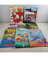 Coloring Book Lot of 9 Tough Trucks Jungle Tales Under The Sea Hulk Spid... - £14.18 GBP