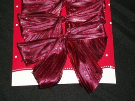 10 Holiday Time Christmas Red Glitter Stripe Bows Decor Wreath Ugly Sweater Gift - £14.38 GBP