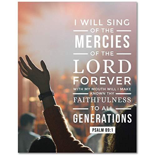 Primary image for Express Your Love Gifts Bible Verse Canvas I Will Sing of The Mercies Psalm 89:1