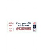 1976 Corvette Decal Keep Your Car All GM - £12.43 GBP